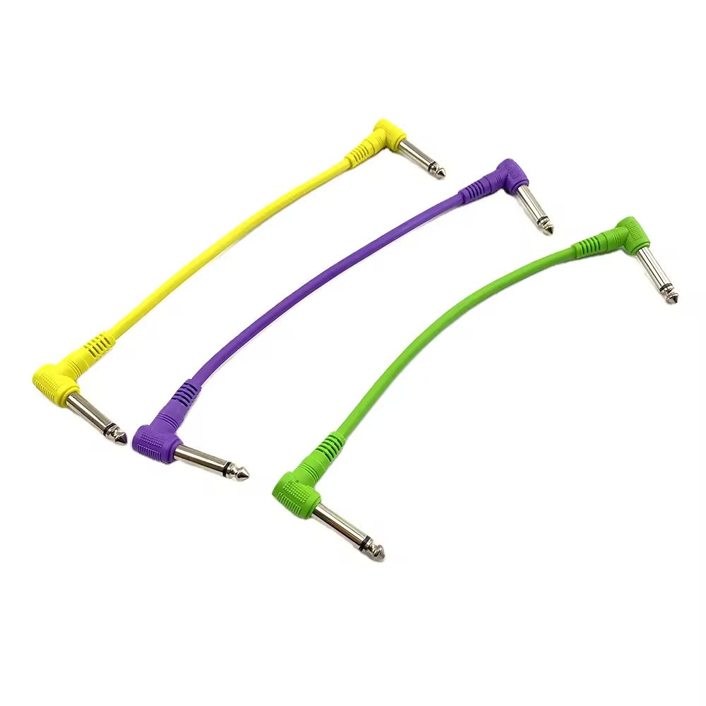 6 Pack Guitar Patch Cables - 20cm (apprx 8 in) - Multicolored