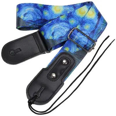 Van Gogh Starry Night Inspired Guitar Strap