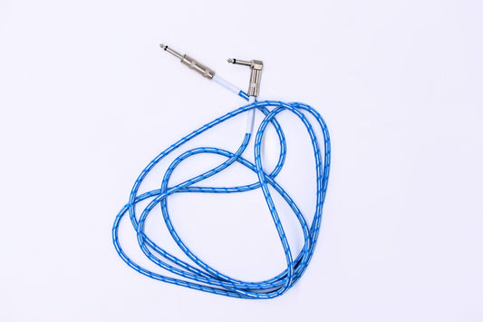 Premium 3 Meter (10 feet) Blue Guitar Cable w/ Right Angle Jack