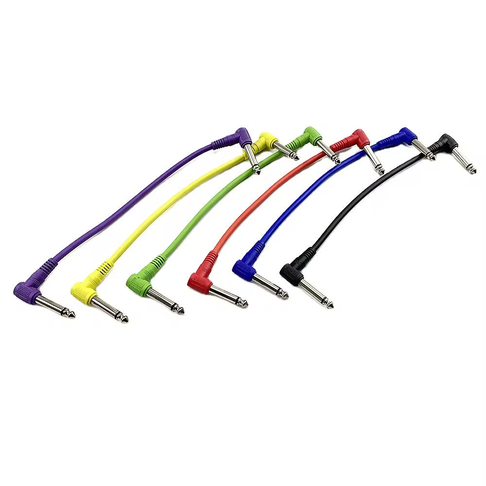 6-Pack Guitar Patch Cables – 20 cm (≈ 8 in) – Multicolored Pedalboard Set