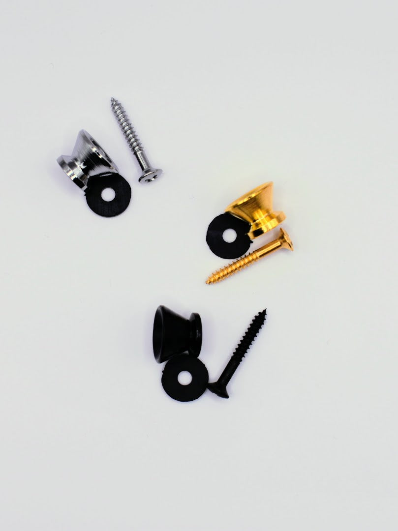 Guitar Strap Buttons - Black Gold or Silver