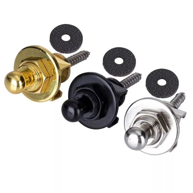 Guitar Strap Locks - Gold, Chrome (Silver), or Black