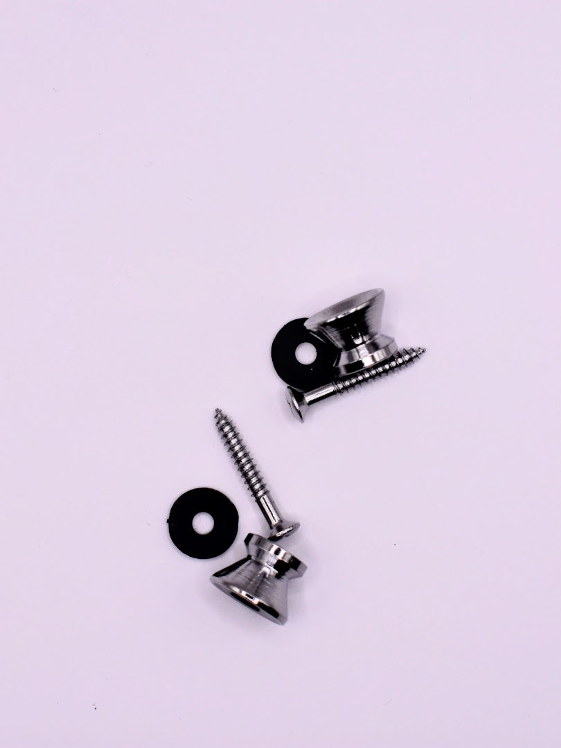 Guitar Strap Buttons – Set of 2 – Black, Gold, or Silver Finish