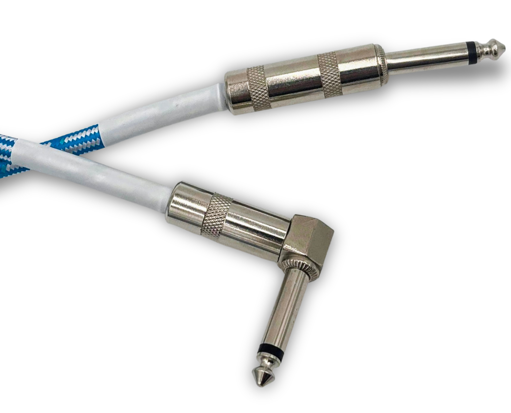 Premium 3-Meter (10 ft) Blue Guitar Cable – Right-Angle Jack for Stage & Studio