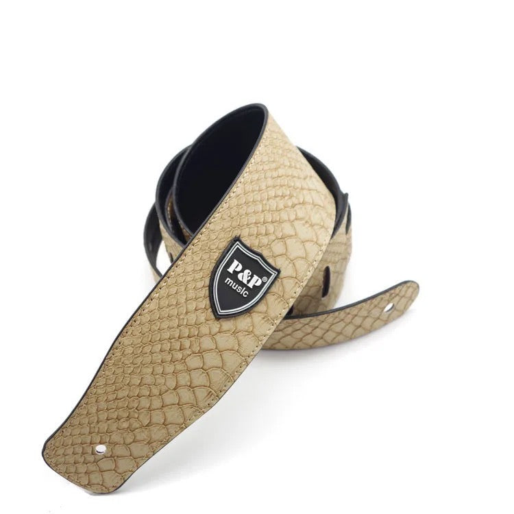 Premium Embossed Vegan Leather Guitar Strap – 14 Styles of Comfort & Class