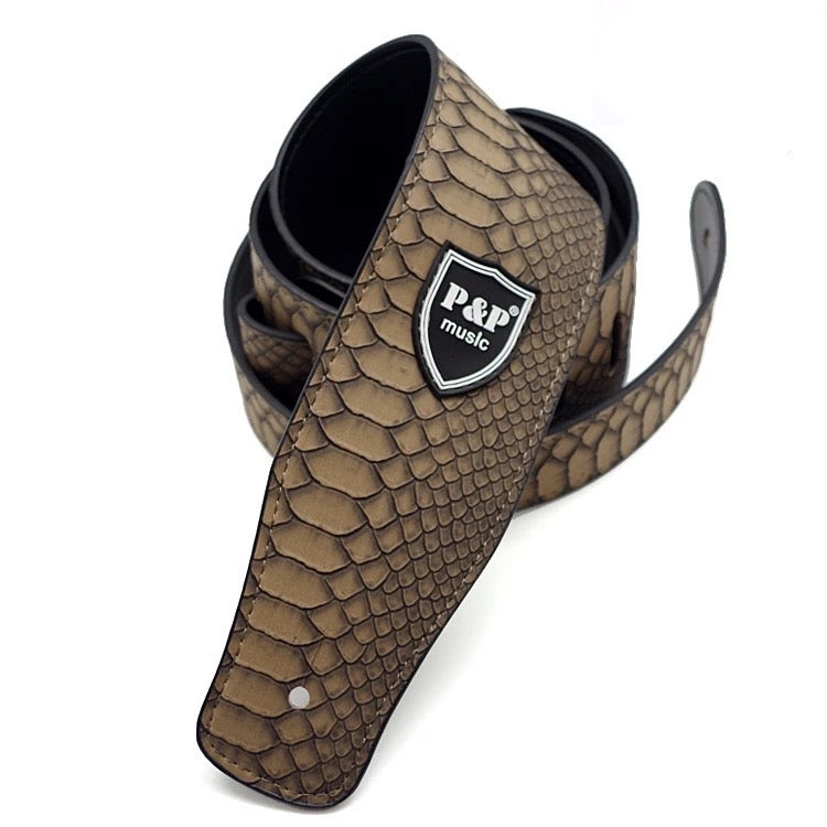 Premium Embossed Vegan Leather Guitar Strap – 14 Styles of Comfort & Class