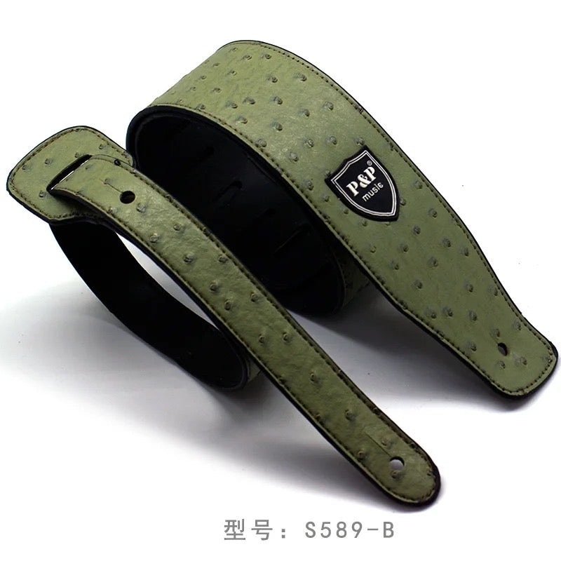 Premium Embossed Vegan Leather Guitar Strap – 14 Styles of Comfort & Class