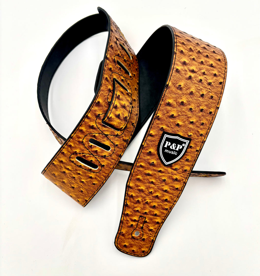 Premium Embossed Vegan Leather Guitar Strap – 14 Styles of Comfort & Class