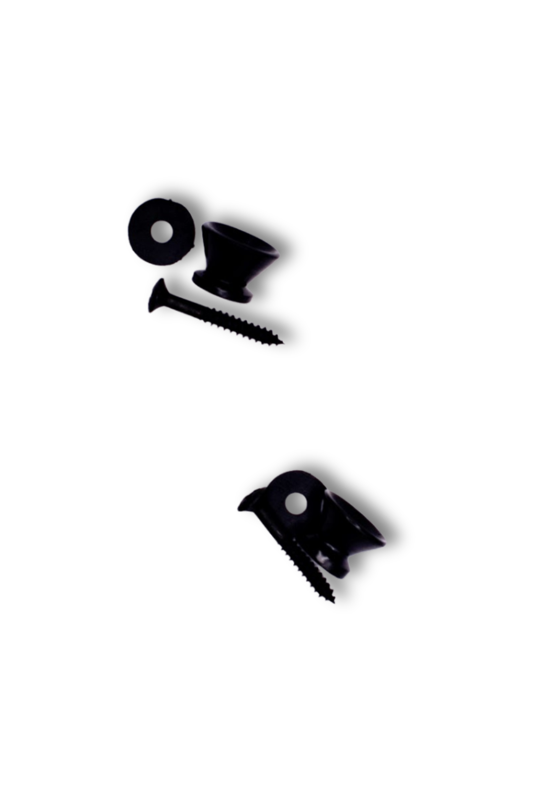 Guitar Strap Buttons – Set of 2 – Black, Gold, or Silver Finish