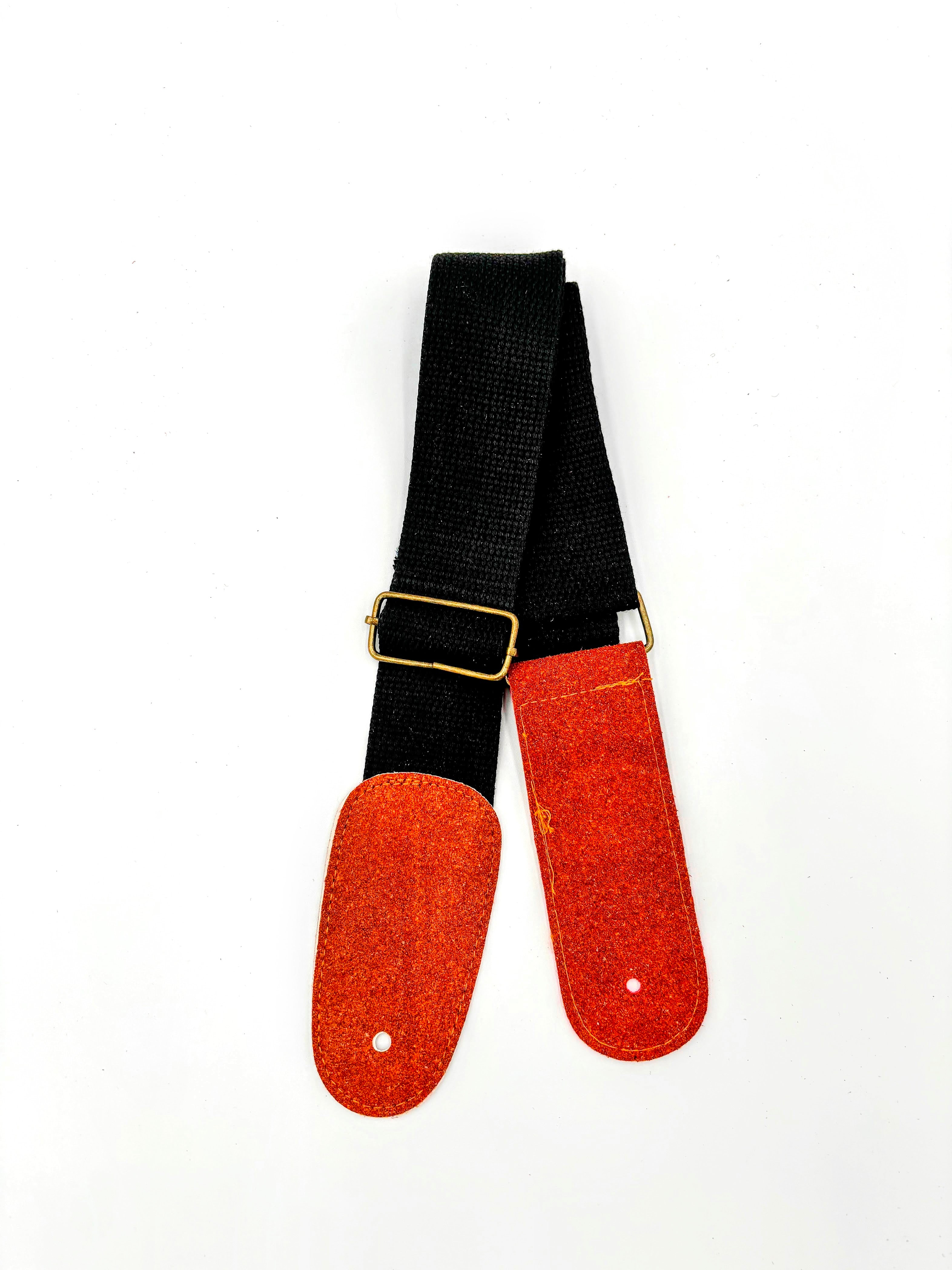 Cotton Guitar Strap with Leather Ends – Adjustable, Comfortable & Stylish (7 Colors)