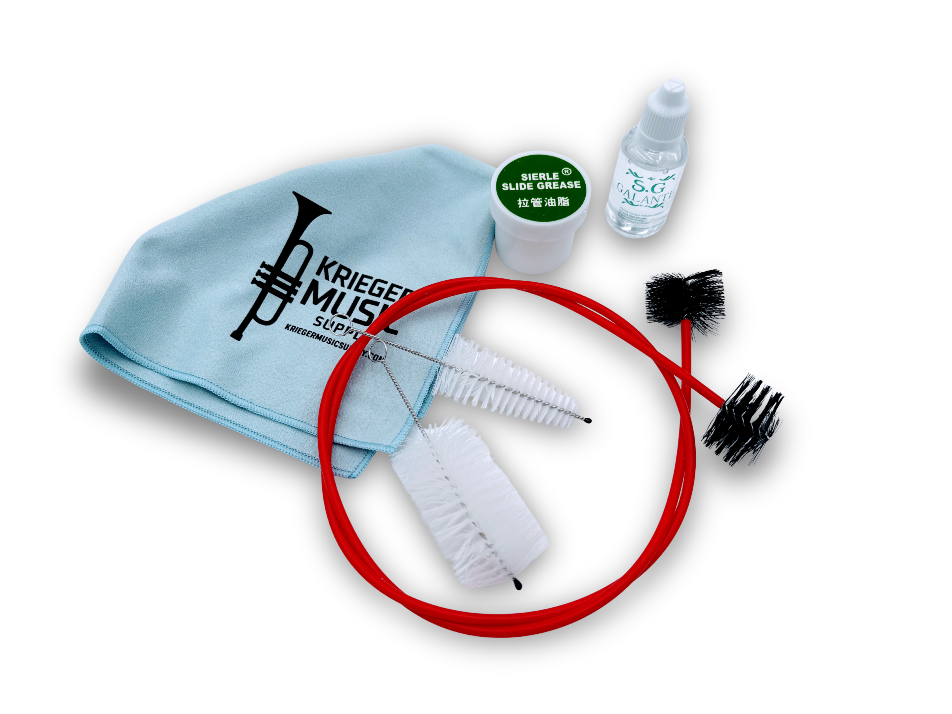 Complete Trumpet Care Kit – Valve Oil, Slide Grease, Cleaning Brushes & Polishing Cloth