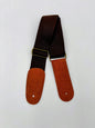 Cotton Guitar Strap - Leather Ends - 7 Colors