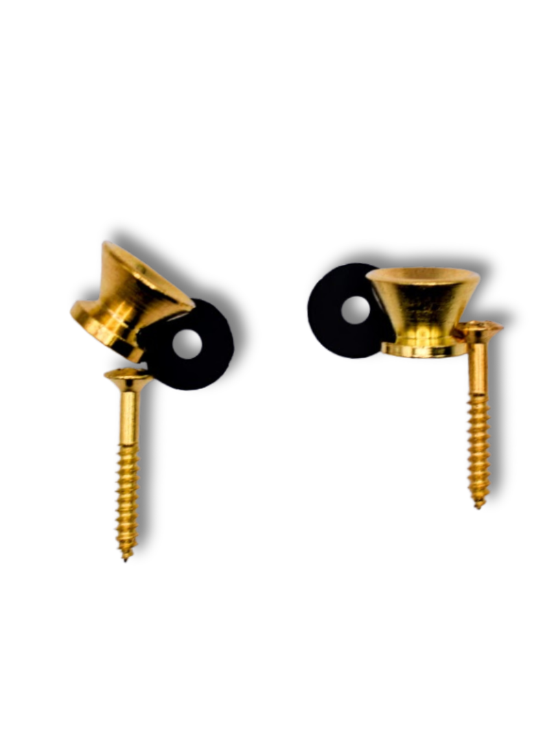 Guitar Strap Buttons – Set of 2 – Black, Gold, or Silver Finish