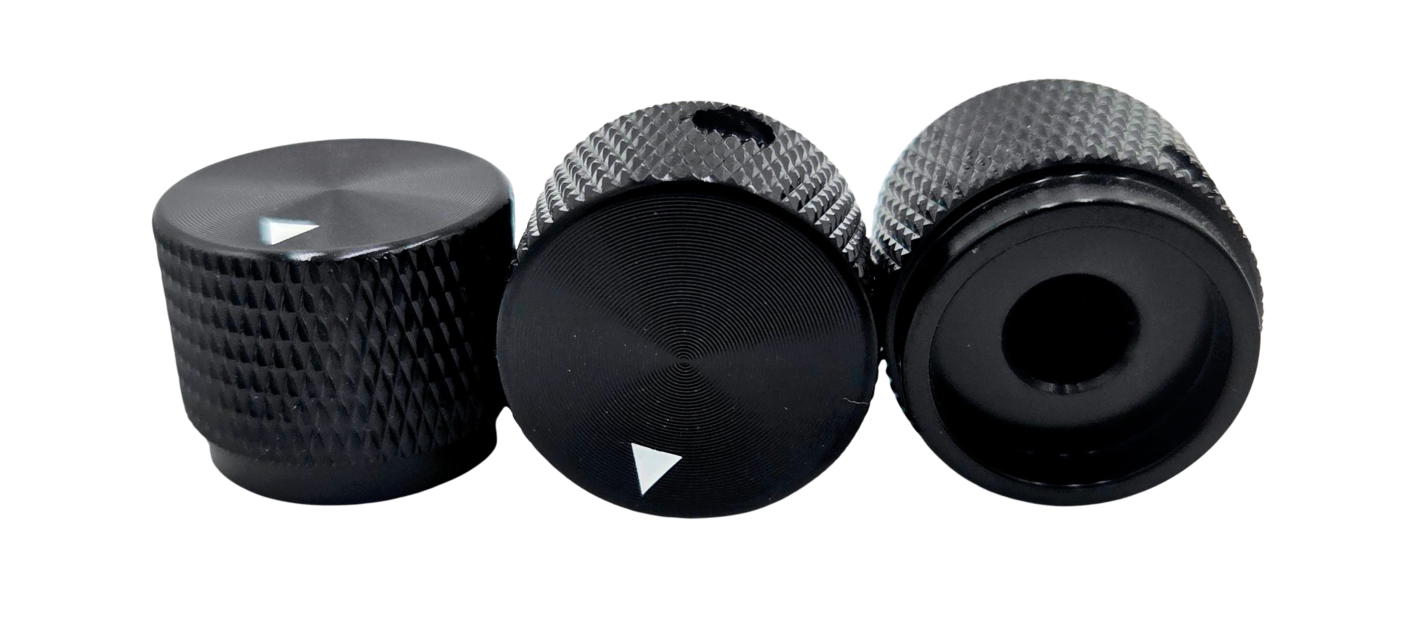Black Aluminum Guitar Knobs Triangle Top
