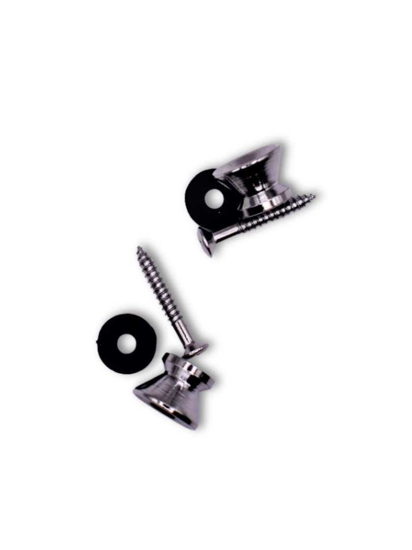 Guitar Strap Buttons – Set of 2 – Black, Gold, or Silver Finish