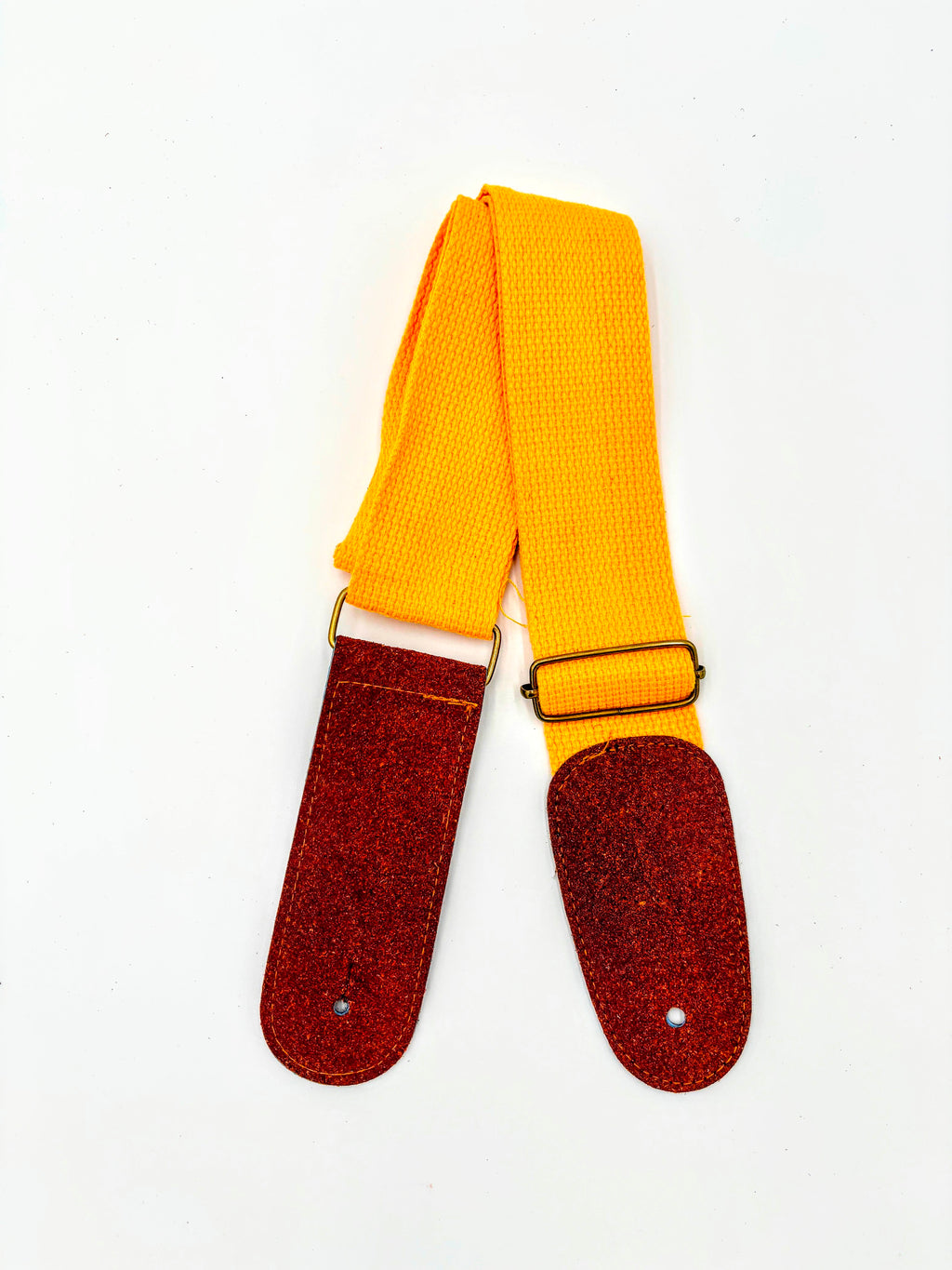 Cotton Guitar Strap with Leather Ends – Adjustable, Comfortable & Stylish (7 Colors)